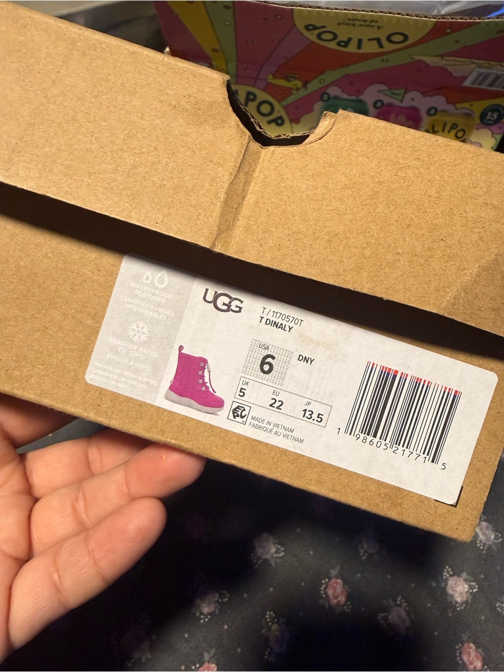UGG Kids Bright Pink Lace-Up Boot